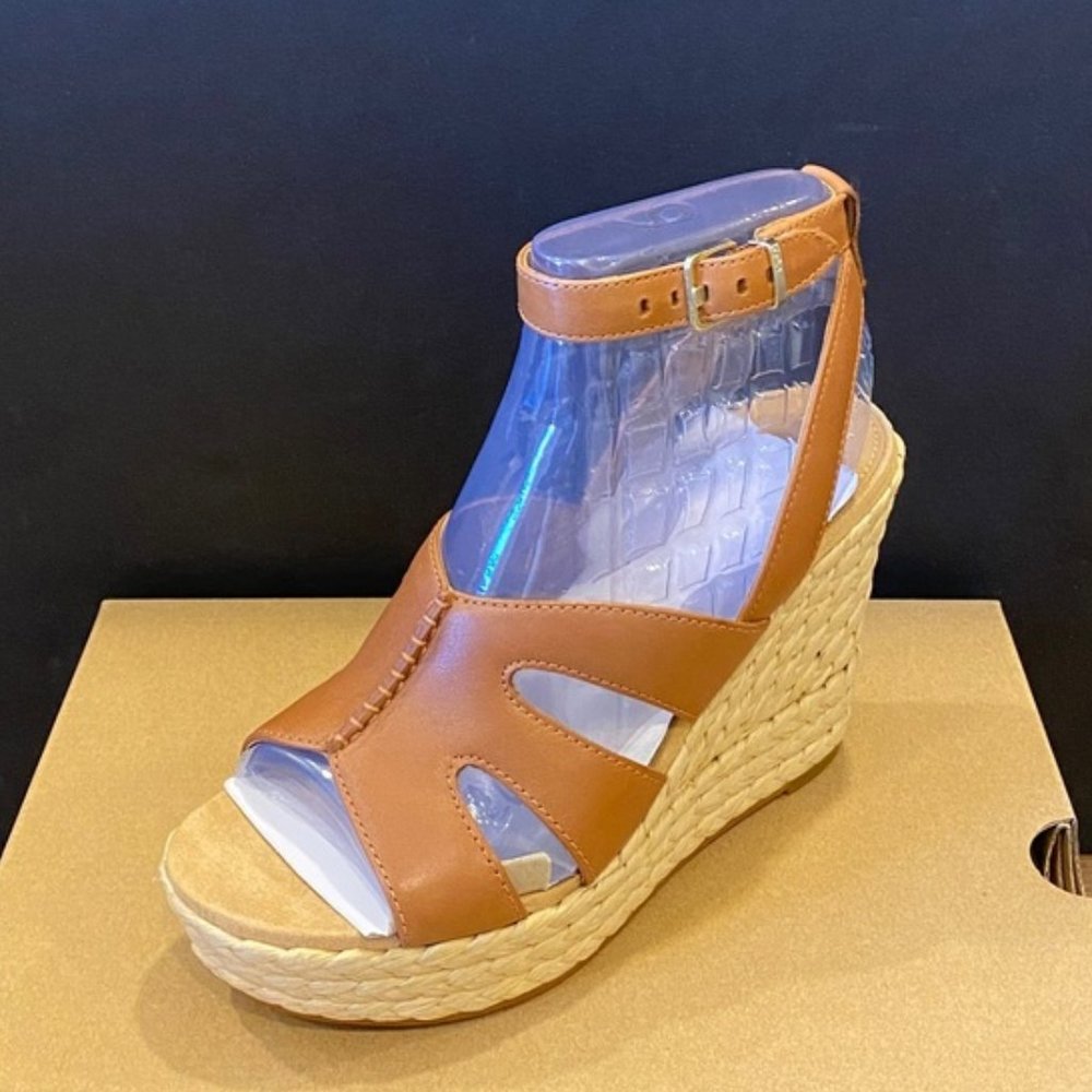 Ugg Careena Chestnut Espadrille Wedges Sandals Shoes Heels Pumps Multi Size NEW